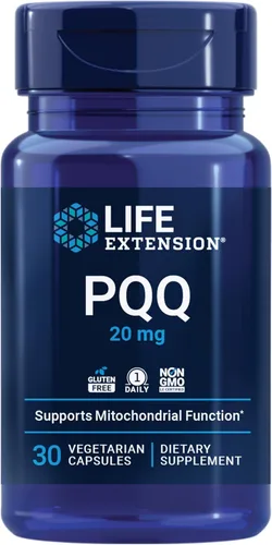 Life Extension PQQ, pirroloquinolina quinona, 20 mg, promueve el crecimiento de nuevas mitocondrias, sin gluten, sin transgénicos, vegetariano, 1