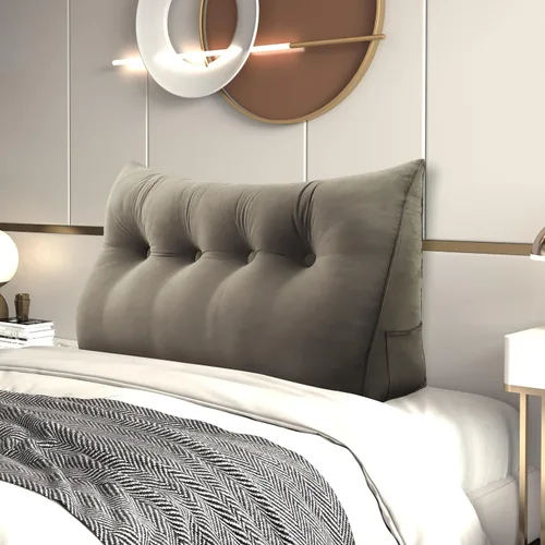 Miniatura 30 de Almohada de Cuña para Cabecero, Almohada Bolster Grande para Lectura, Almohadas para Sentarse en la Cama para Adultos, Cojín Triangular de Amarillo