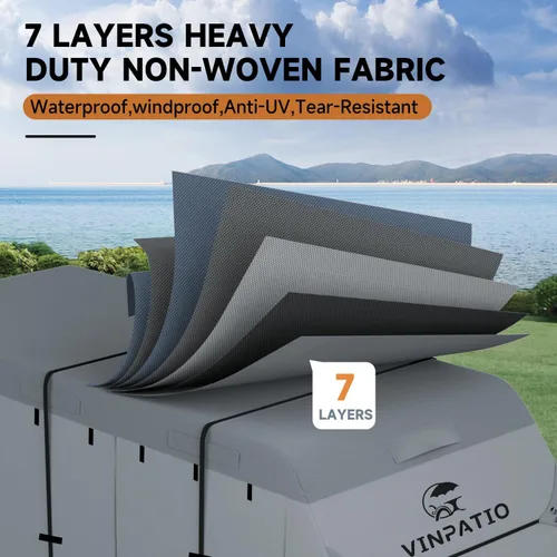 Miniatura 2 de VINPATIO - Cubierta resistente para remolque, cámper, Toy Hauler, caravana de 22 a 24 pies. de 7 capas, con correas resistentes al viento, cubiertas