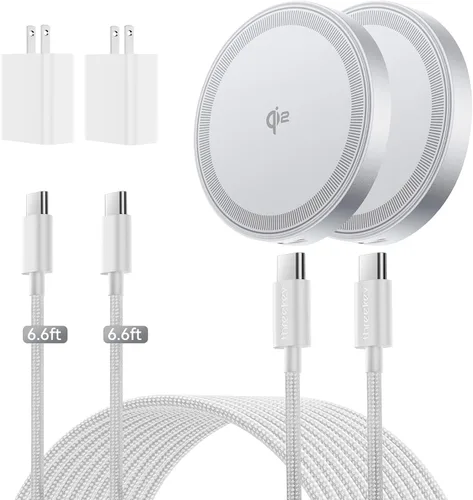 Miniatura 8 de Cargador inalámbrico Magsafe de 15 W, cargador de teléfono inalámbrico magnético Qi2 con cable de 6.6 pies, almohadilla de carga rápida para iPhone