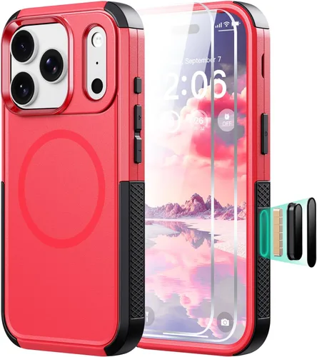 Miniatura 23 de Diverbox Funda para iPhone 13 [compatible con MagSafe] [con protector de pantalla] [a prueba de golpes] [a prueba de caídas] Funda de protección