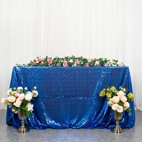 Miniatura 10 de ShiDianYi Mantel de lentejuelas color azul bebé, de 50 x 72 pulgadas, mantel rectangular de lentejuelas para decoración de boda - 200111E