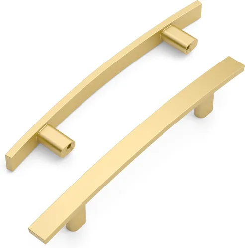 Miniatura 11 de Amerdeco - Paquete de 10 tiradores de oro cepillado de 3 pulgadas (76mm) para armarios de cocina, herrajes para gabinetes, tiradores de cocina