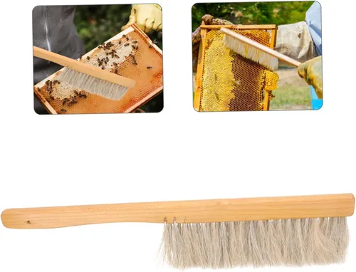 Miniatura 2 de SUPVOX Cepillo de abeja resistente con mango de madera para apicultores para mantenimiento de colmenas