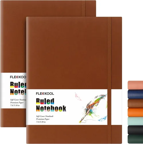 Miniatura 13 de Diarios de negocios, paquete de 2 cuadernos B5 de rayas universitarias de tapa suave grande con papel rayado grueso de 100gsm, 376 páginas