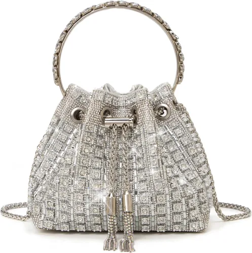 Miniatura 8 de Bolso de mano con diamantes brillantes para mujer, bolso de mano con diamantes de imitación para mujer, bolso de mano de brillo para fiesta
