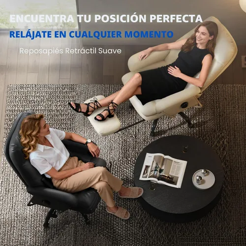 Miniatura 5 de FLEXISPOT Tumbona 2 en 1 para interiores con ruedas, reposapiés reclinable de 90-165°, sillas de oficina en casa para sala de estar, dormitorio
