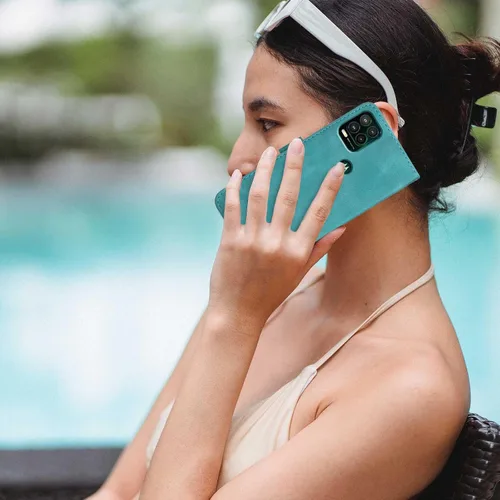 Miniatura 4 de Funda para teléfono Moto G Stylus 5G 2021, tarjetero de cuero, correa de muñeca, cierre magnético, a prueba de golpes, funda con tapa