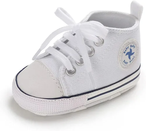 Zapatos unisex para bebés, niñas y niños, suela suave, lona para recién nacidos, primeros pasos, zapatillas altas antideslizantes