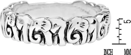 Miniatura 4 de AeraVida Anillo de plata de ley 925 con diseño de elefantes bohemios Anillo de elefante para mujer de plata de ley Anillos de plata de ley