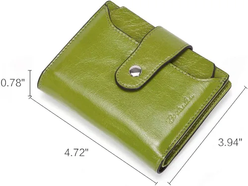 Miniatura 7 de BOSTANTEN - Billetera de cuero para mujer con bloqueo RFID, pequeña, con cremallera, de bolsillo, para tarjetas, con ventana para documento