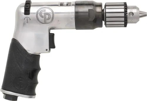 Miniatura 2 de Chicago Pneumatic CP789R-42 - Taladro neumático, 3/8 de pulgada (0.394 in), reversible, mandril con llave, carcasa de aluminio, mango de pistola