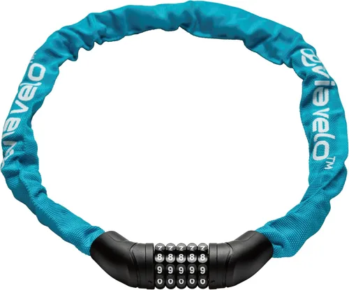 Miniatura 13 de Via Velo Candado de cadena para bicicleta, combinación reiniciable de 5 dígitos, cerradura antirrobo de bicicleta resistente, cerraduras