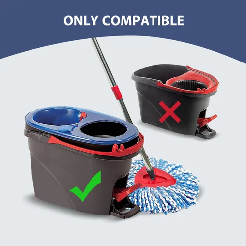 Miniatura 2 de Nuorest - Juego de repuesto para trapeador giratorio para sistema RinseClean de 2 tanques, incluye 2 cabezales de trapeador de microfibra, 1 mango
