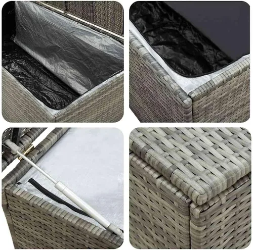 Miniatura 5 de vidaXL Cofre de almacenamiento para patio, caja de terraza con tapa, armario de patio, baúl de almacenamiento para cojines de exterior, almohadas
