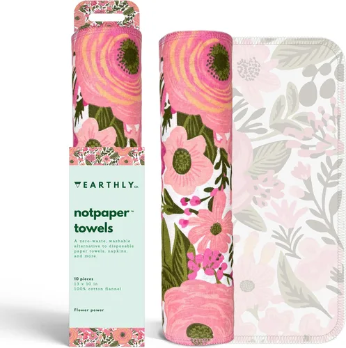 Miniatura 24 de Toallas de papel reutilizables, paquete de 10 unidades, rollo de toallas de papel de algodón lavables, servilletas reutilizables sin papel