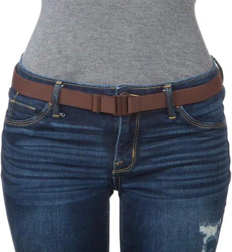 Miniatura 115 de Cinturón elástico ajustable – Cinturones para mujer, cinturón de cintura antideslizante, sin mostrar hebilla plana para mujer