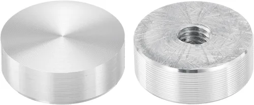 Miniatura 20 de uxcell M6 Rosca 0.787 in de diámetro de forma redonda de aluminio disco hardware 1pcs, aluminio círculo disco vidrio adaptador superior para mesa