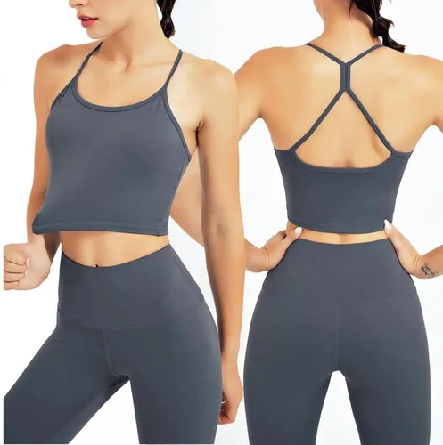 Miniatura 4 de YFQHDD - Conjunto de yoga sin costuras para mujer, ropa de gimnasio, ropa deportiva de entrenamiento de cintura alta, leggings deportivos