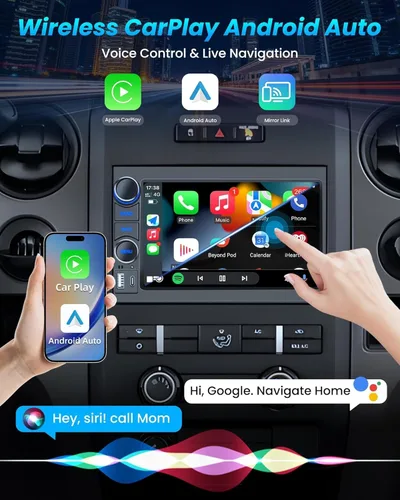 Miniatura 3 de [4 núcleos+64 GB] Radio estéreo para coche para Ford F150 2004-2008: Unidad principal de pantalla táctil HD de 7 '' con Carplay Android Auto