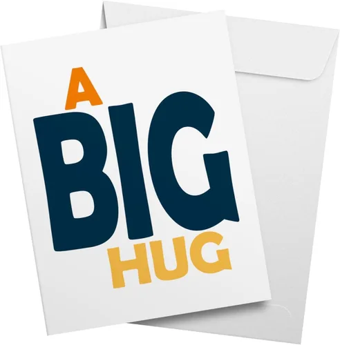 Tarjetas de felicitación y sobres grandes para el día de San Valentín "A Big Hug" – 8.5 x 11 pulgadas, tarjeta de San Valentín de tamaño grande