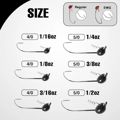 Miniatura 7 de Reaction Tackle Tungsten Shaky Head Jigs for Bass Fishing - Premium Fishing Hooks, Ideal Shaky Head Jig to Catch Big Bass and Other Fish - (5-Pack)