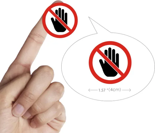 Miniatura 3 de dealzEpic - Adhesivo con texto en inglés "Do Not Touch" - Adhesivo autoadhesivo redondo de vinilo autoadhesivo - 1.6 in (1.57 pulgadas) de diámetro
