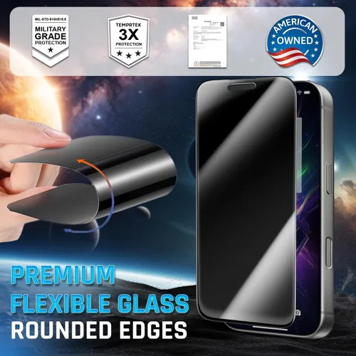 Miniatura 4 de TEMPRTEK+ Paquete de 2 Protectores de Pantalla para iPhone 17 Pro Max Compatible con iPhone 16 Pro Max Protector de Pantalla de Privacidad - 9H
