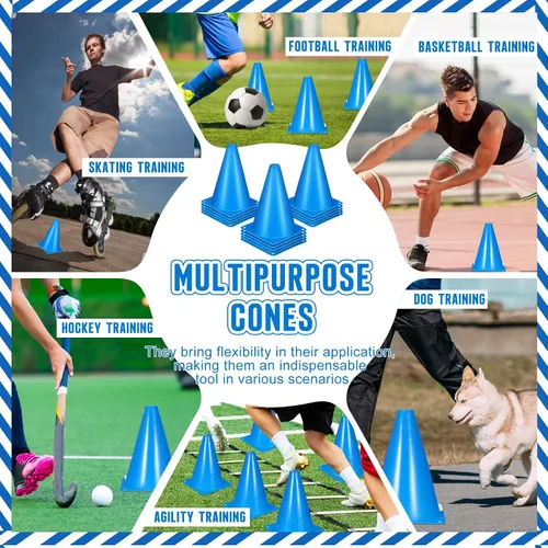 Miniatura 4 de Syhood - Paquete de 30 conos de tráfico de plástico de 7 pulgadas para entrenamiento deportivo, agilidad, mini conos para fútbol, patinaje, fútbol