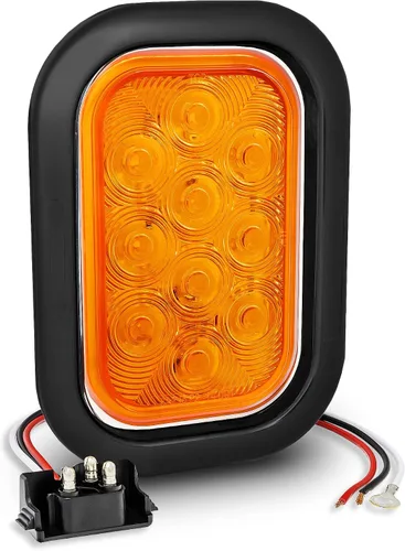 Miniatura 12 de TRUE MODS Kit de 2 luces traseras LED rectangulares rojas de 5x3 3x5 pulgadas [DOT FMVSS 108] [SAE I6 P2 S2 (3) T] [Ojales/Tapones] [Sumergible] Rojo