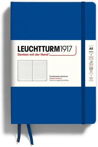 Miniatura 100 de LEUCHTTURM1917 - Cuaderno de tapa dura mediano A5 con 251 páginas numeradas para escritura y diario (verde menta, con puntos)