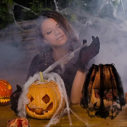 Miniatura 7 de Boao 2 cortinas de telaraña de Halloween, cubierta de encaje para ventana, puerta, chimenea, cubierta de bufanda con 2 cintas para decoración