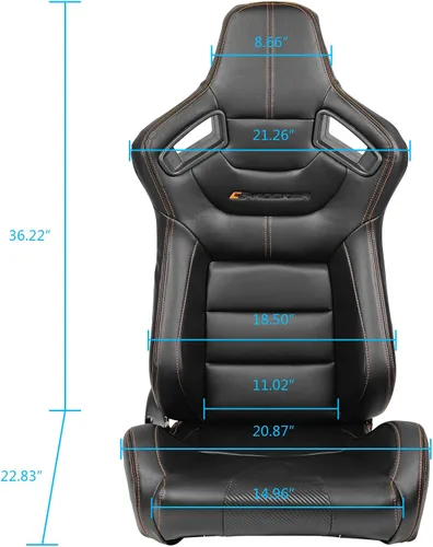 Miniatura 6 de FREEMOTOR802 Asientos universales de carreras, asientos deportivos reclinables con control deslizante de doble bloqueo ajustables, 1 par