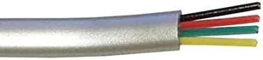 Cable modular de teléfono plano de 100 pies Satinado plateado 4 conductores a granel 28 AWG cobre trenzado PVC chaqueta por pie línea teléfono,