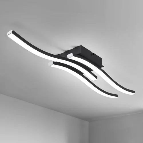 Miniatura 10 de EDISLIVE Moderna lámpara de techo LED regulable curva, 2 luces de 22.5 pulgadas, lámpara de techo minimalista LED empotrada para dormitorio