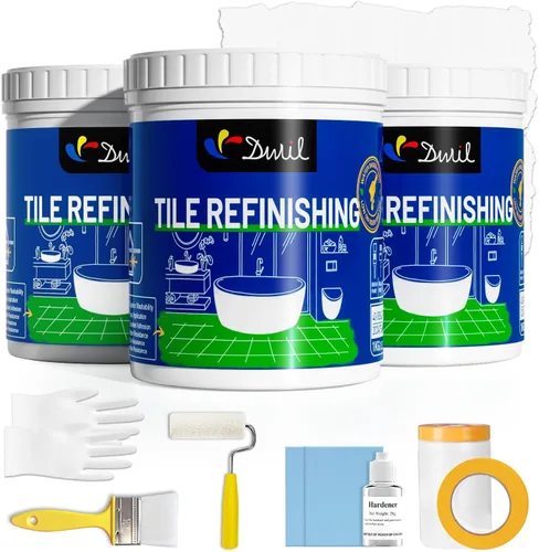 Miniatura 14 de DWIL Kit de pintura para bañera, bañera y azulejos con herramientas, pintura blanca para bañera a base de agua y bajo olor, fácil de usar para Blanco