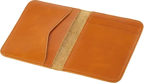 Miniatura 3 de DUEBEL Billetera delgada de cuero genuino de grano completo, con bolsillo frontal, minimalista, delgada, tarjetero