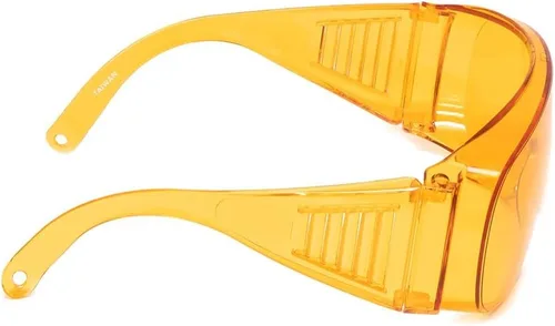 Miniatura 2 de Calabria 1003 Gafas de seguridad grandes que se ajustan sobre anteojos graduados Fitover para hombres y mujeres, envolventes, tintadas, Anaranjado