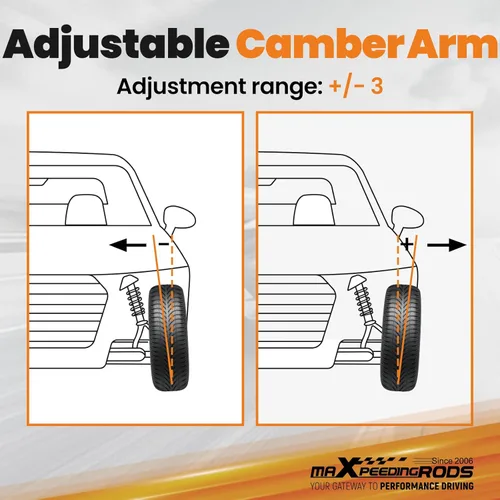 Miniatura 5 de maXpeedingrods Brazos de inclinación ajustables para Honda Civic 2006-2015 Coupe Sedan Acura CSX-S, kit de brazo de control superior trasero de -3°