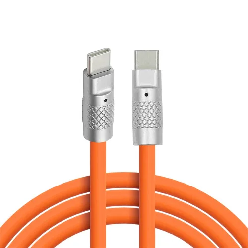 Miniatura 9 de cablecc Tipo A USB-A a USB-C Silicona Líquida Ultra Suave 120W Power USB2.0 Datos Cable Naranja Carga Rápida para Computadora Portátil Tableta