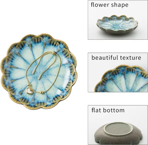 Miniatura 6 de Bandeja para joyas, plato para anillos, bandeja de cerámica para baratijas, cuenco para llaves, plato decorativo, para amigos, hermanas, hija, madre
