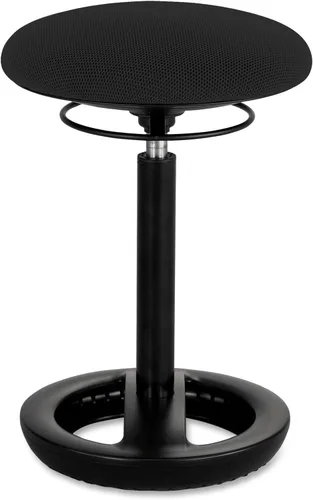 Safco Twixt - Silla de asiento con movimiento activo, soporte ergonómico, altura ajustable, malla negra