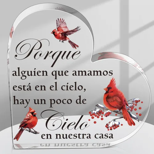 Miniatura 10 de Yalikop Regalos Cardinales Regalo de Cardenal Rojo Regalo Conmemorativo de Condolencias Presente de Duelo Cristal Acrílico Memorial de Condolencias