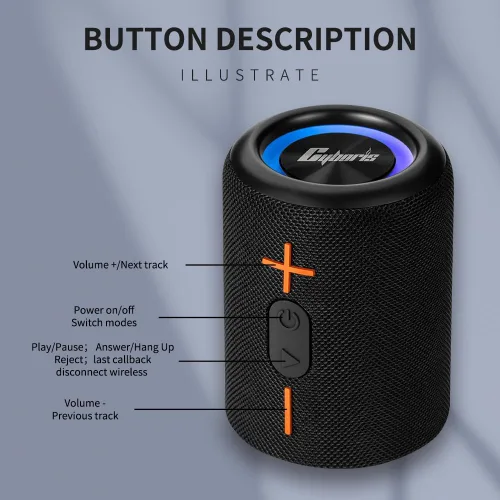 Miniatura 8 de CYBORIS 2 en 1 Altavoz Bluetooth Portátil Separable, Altavoz Inalámbrico Separable Impermeable Bluetooth V5.3 con Sonido Estéreo Fuerte de 20 W