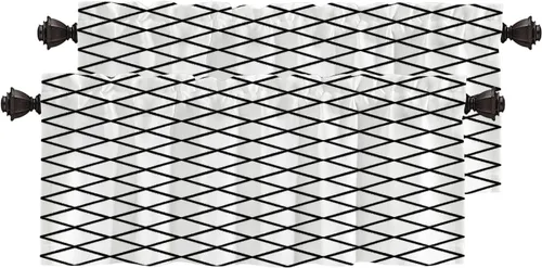 Miniatura 42 de Cortinas opacas de poliéster multicapa para cafetería, con diseño de diamantes, 2 unidades, 26 x 24 pulgadas