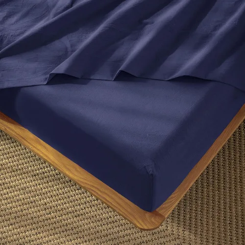 Miniatura 26 de MooMee Sábana bajera ajustable de solo 100% algodón lavado con textura parecida al lino, transpirable, duradera, suave, cómoda, bolsillo profundo