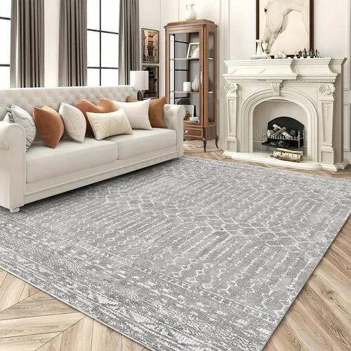 Miniatura 23 de RYB HOME Alfombra lavable para sala de estar, alfombra grande de 8 x 10 pies que no se desprende para dormitorio, alfombra de lana sintética ultra
