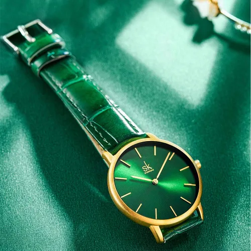Miniatura 2 de SHENGKE Simplicity - Reloj creativo de cuero genuino para mujer elegante reloj de pulsera para mujer