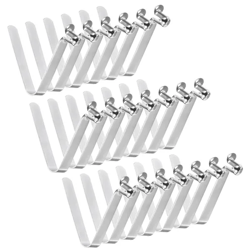Miniatura 14 de PATIKIL Pinzas de remo de kayak de 0.220 x 0.157 in, paquete de 20 clips de acero en forma de V de un solo pasador, clips de resorte, tubo