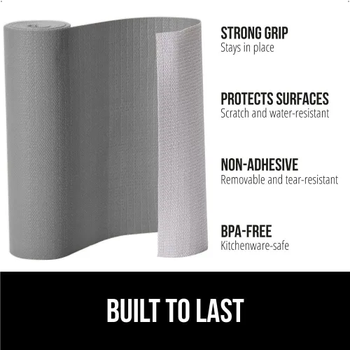 Miniatura 2 de GORILLA GRIP DripGuard - Forro para estantes, no adhesivo, protector de cajones y gabinetes de cocina, agarre fuerte, antideslizante, parte Gris